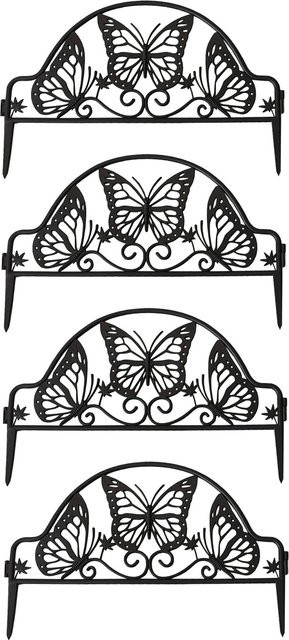 HTI-Living Beeteinfassung Schmetterling mit Lichterkette, Schwarz, 600 cm - Bild 1