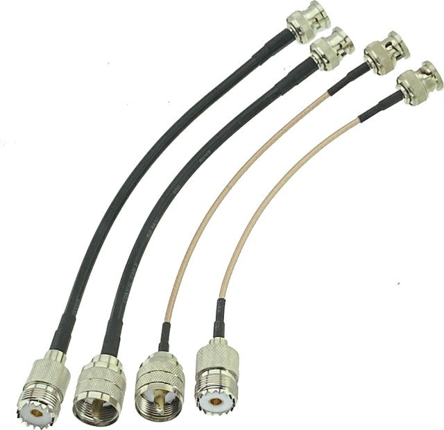 UHF PL259 Stecker und SO239 Buchse auf BNC Stecker Crimp RG58 RG316 RF Jumper Pigtail Kabel - Bild 1