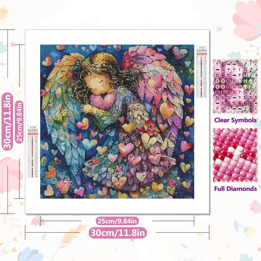 EverShine DIY 5D Diamantmalerei Kit Mädchen mit Flügeln und Herz in Multicolour, B/H: 20 x 20 cm - Bild 2