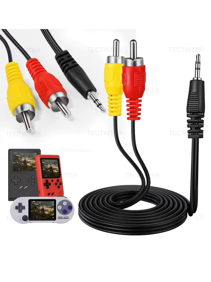 TECTINTER RCA Composite AV-Kabel für GB300, SF2000 und FC Videospielkonsolen, Kupferleitung, Multicolor, Länge: 3 m - Bild 5