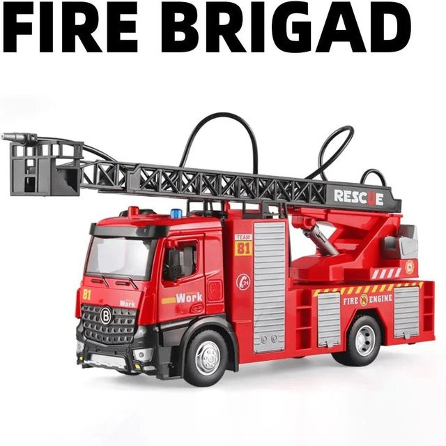 Leiter Feuerwehrauto Modell, Spielzeugauto, 1:18, Metall, Licht und Musik, ab 14 Jahren - Bild 1