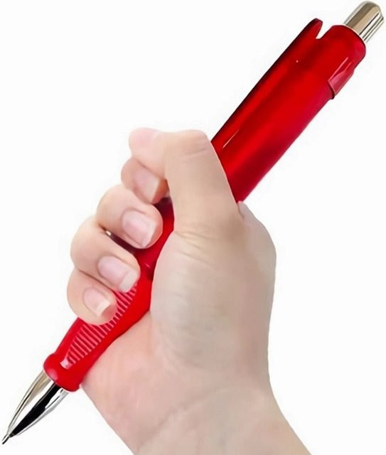 Übergroßer Kunststoff-Kugelschreiber in Weiß als lustiges Geschenk und Requisit - Bild 1
