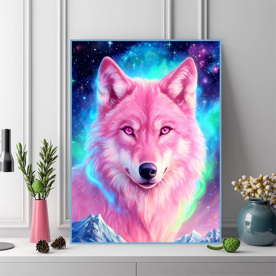 EverShine DIY Diamantmalerei Wolf im Schneeberg als Mosaik-Tier-Stickerei mit Strass-Bild zur Heimdekoration B/H: 30 x 30 cm - Bild 3