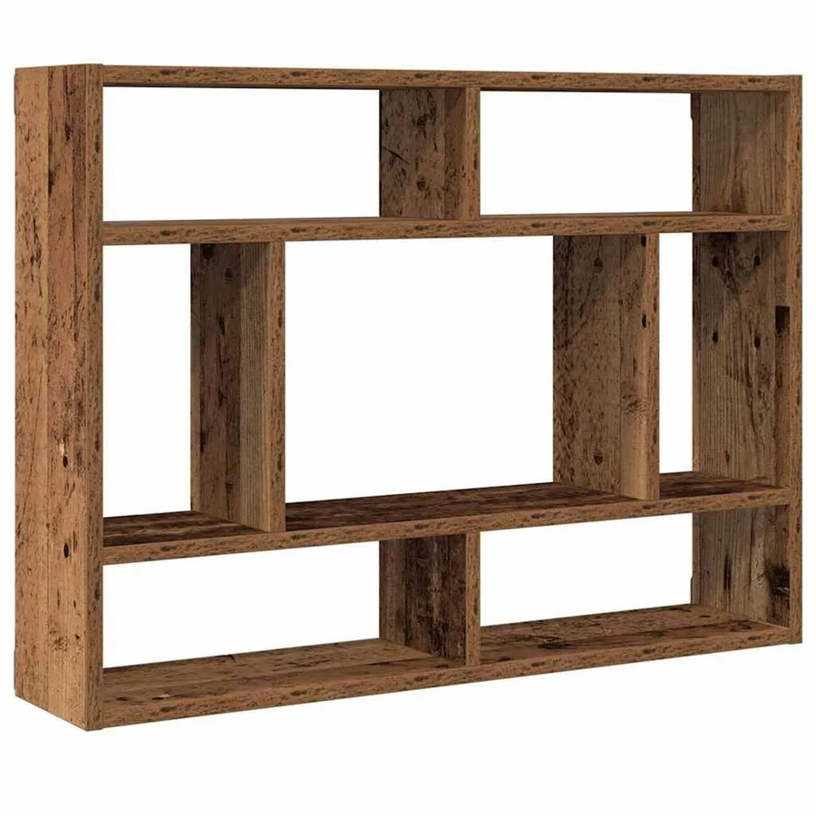vidaXL Wandregal aus Akazienholz in Altholz-Optik, Braun, B/T/H: 75 x 16 x 55 cm - Bild 2