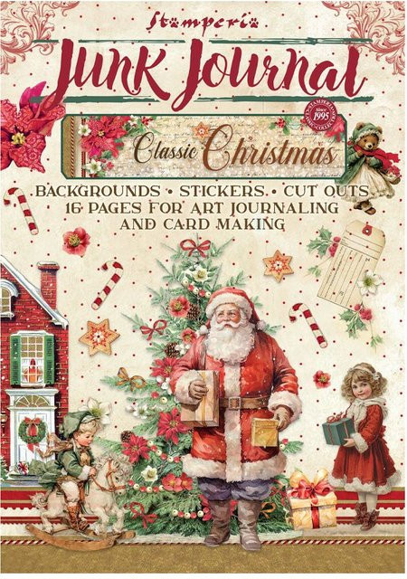 Stamperia Junk Journal Book Classic Christmas in Multicolor aus Papier, B: 21,0 cm, H: 29,7 cm, T: 1,6 cm - Bild 1