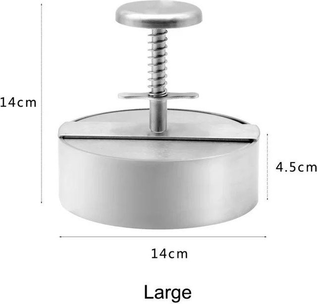 Bestbags Fleischpresse aus Edelstahl 304 in Silber, runde antihaftbeschichtete Fleischpresse für Hamburger und Reisbällchen mit einstellbarer Dicke - Bild 1