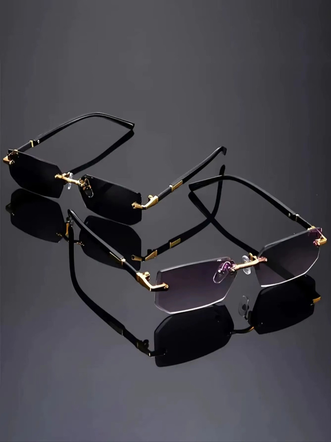 Hindfield Korrektionsbrille, Herren, quadratisch, rahmenlos, Metall, multicolour - Bild 3