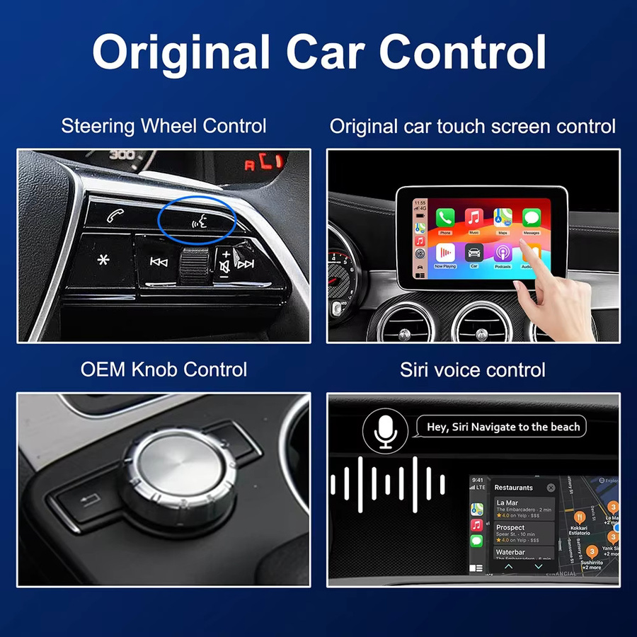 AUTOABC Kabelloser CarPlay und Android Auto Decoder für Mercedes Benz NTG4.5 in Schwarz mit Wi-Fi - Bild 3