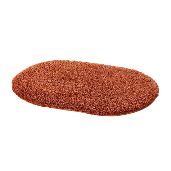 Ovaler Badezimmerteppich in Kaffeebraun, super saugfähiger Plüsch-Shaggy-Teppich mit Anti-Rutsch-Rückseite, maschinenwaschbar, B/T: 60 x 40 cm - Bild 3