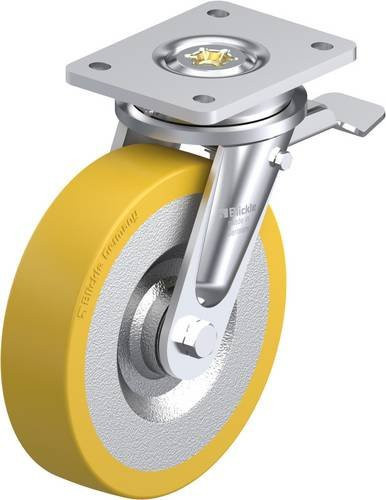 Blickle Lenkrolle LO-SETH 200K-ST mit Feststeller, Rad-Durchmesser: 20 cm, Tragfähigkeit: 1000 kg, Farbe: Silber - Bild 1