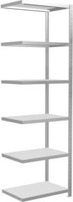 Schulte Anbauregal Steckregal MULTIplus250 mit 6 Fachböden und Kreuzstrebe, Farbe: Lichtgrau, B/T/H: 250 x 75 x 50 cm - Bild 1