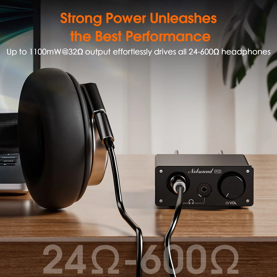 Douk Audio P10 Desktop-Kopfhörerverstärker Klasse A HiFi-Stereo-Verstärker in Schwarz mit 3,5 mm und 6,35 mm Anschluss - Bild 4