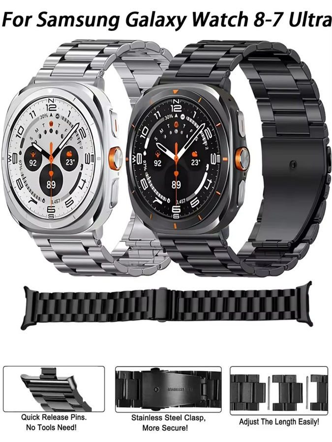 Uhrenarmband Edelstahl, Silber, Unisex, für Samsung Galaxy Watch 8-7 Ultra 47 mm - Bild 6