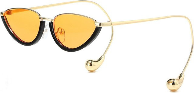 Luxusmarke Cat-Eye Sonnenbrille, Halbrahmen, Metall, Damen - Bild 1
