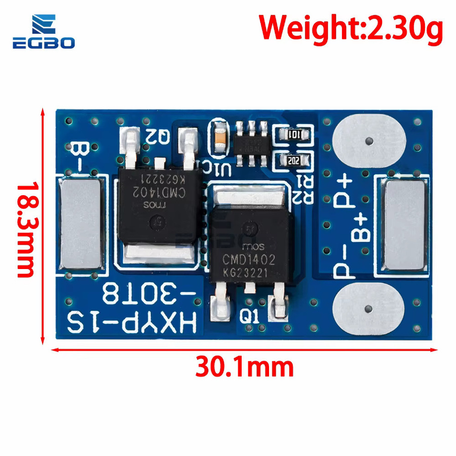EGBO LiFePO4 BMS Ladeboard mit Kurzschluss- und Temperatur-Schutz für 1S 3,2 V/3,7 V 7A Batterien - Bild 2