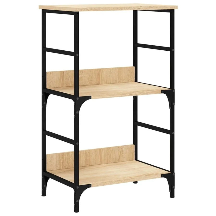 vidaXL Bücherregal im Industrie-Stil aus Holzwerkstoff und Stahl, Sonoma-Eiche, B/T/H: 50 x 33 x 82 cm - Bild 2
