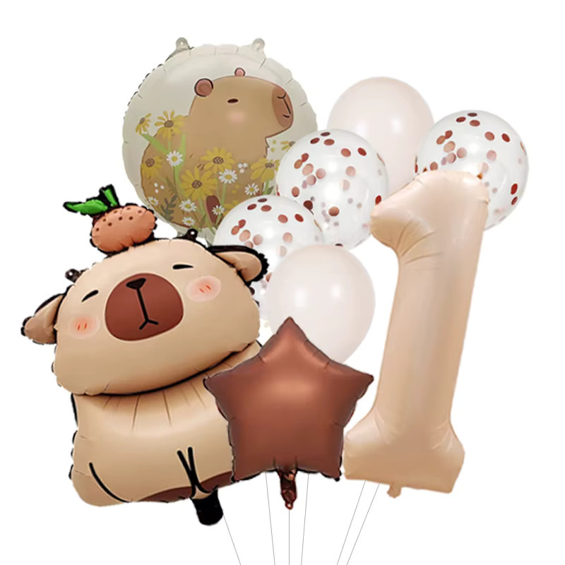 Potdemiel Aquarell-Capybara-Ballon-Set in Mehrfarbig für deine Geburtstagsparty-Dekoration - Bild 2