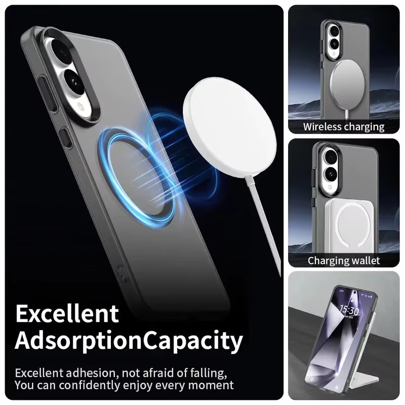 MagSafe kompatible Schutzhülle für Samsung Galaxy S25 S24 S23 Ultra mit magnetischer Halterung in Matt Klar und Transparent - Bild 2