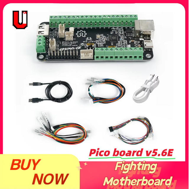 Ultiretro Rp2040 Advanced V5.6E USB Breakout Board Passthrough Arcade Fight Stick Hitbox Buttons Style für PC, PS4, PS5 und Nintendo Switch Gaming Zubehör mit USB-C Anschluss - Bild 1
