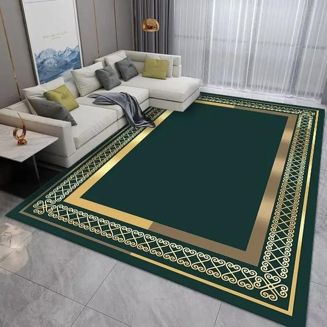Wucifang Jewelry Geometrischer Teppich in Hellgrün, Modernes und Weiches Design aus Polyester, B/T: 90 x 60 cm - Bild 1
