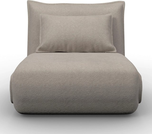 Bessagi Home Schlafsessel Macy Beige Bouclé mit Metallgestell und ausklappbarer Funktion - Bild 1