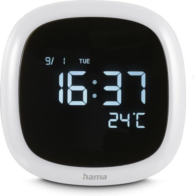 Hama Digitaler Wecker Bora Bora mit Nachtlicht, Thermometer und Datumsanzeige, Weiß - Bild 1