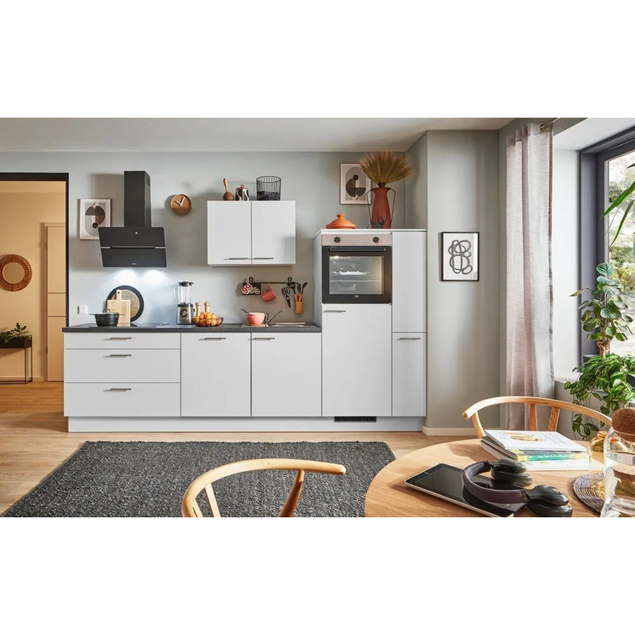pino Küchenzeile Lichtgrau mit 1 Geräteschrank und 1 Apothekerschrank, Breite: 310 cm, Höhe: 174 cm, Tiefe: 60 cm - Bild 2