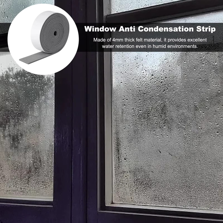 Selbstklebende Fensterkondensations-Feuchtigkeitsabsorberstreifen in Grau für Glas, 1 Rolle - Bild 2