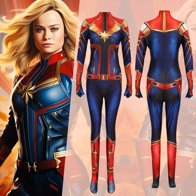 ZOBOTT Marvel Kapitän Cosplay Kostüm Frauen, Overall, Bunt / Mehrfarbig - Bild 1