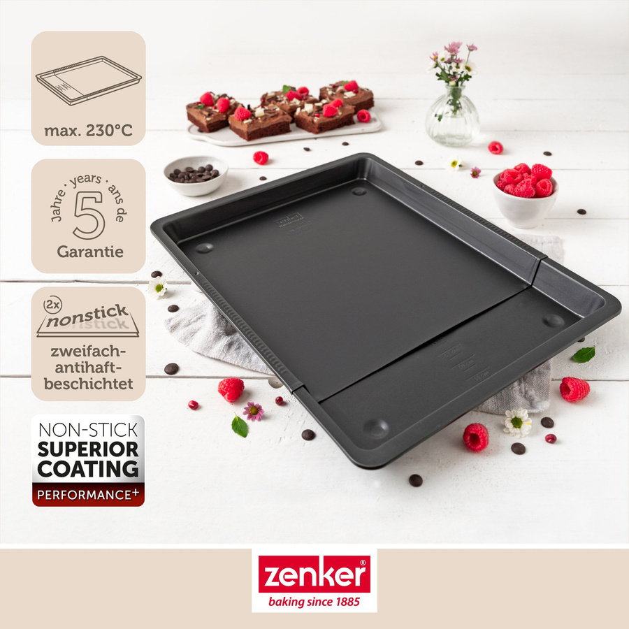 Zenker Backblech Perfect Black+ aus Stahl, ausziehbar, Schwarz, nicht klebend - Bild 3