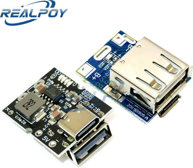 REALPOY Ladeentladungsmodul mit Typ-C-Eingang und 5V 2A Boost-Funktion für 4,2V Lithium-Batterien - Bild 1