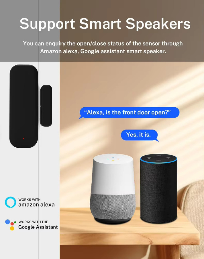 Tuya Zigbee 3.0 Türsensor und Fenstersensor in Schwarz mit APP-Fernsteuerung kompatibel mit SmartLife Alexa und Zigbee2MQTT - Bild 5