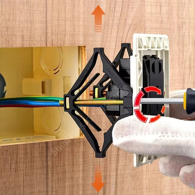 10 Stück Typ 86 Kassettenreparatur Dark Box Schalter Ersatzset in Schwarz mit fester Stützstange für alte Steckdosen und Reparaturarbeiten - Bild 2