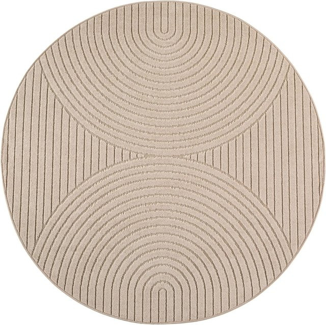 Ayyildiz Kurzflorteppich Nova in Beige im Boho-Design, rund, Durchmesser: 160 cm - Bild 1