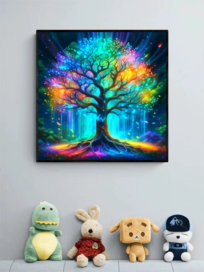 EverShine DIY 5D Diamant-Stickerei Set Baum-Mosaik Fantasie-Landschaft in Multicolour, B/H: 20 x 20 cm - Bild 4