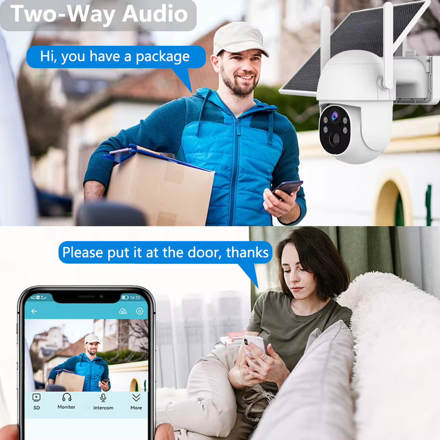 Tuya SmartLife Solar PTZ Überwachungskamera mit 5MP Auflösung, 4G Mobilfunk, PIR-Erkennung und IP66 Wasserdichtigkeit in Weiß - Bild 6