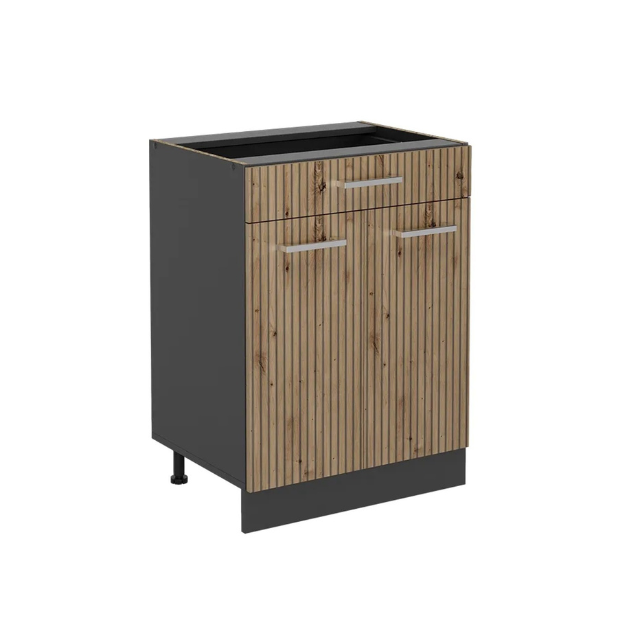 Vicco Küchenunterschrank R-Line in Artisan-Eiche und Anthrazit mit Schubladen und Türen, B/T/H: 60 x 46 x 81,6 cm - Bild 2