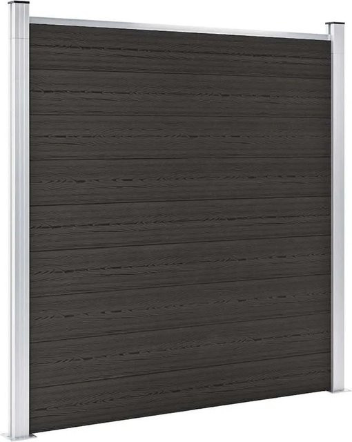 vidaXL Zaunelement aus WPC und Aluminium in Schwarz, B/H: 180 x 186 cm - Bild 1