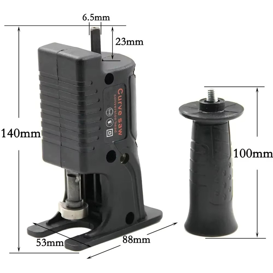 Tragbarer elektrischer Säbelsägen-Adapter in Schwarz als kabelloser Werkzeugaufsatz für Bohrer zum Schneiden von Holz und Metall - Bild 4