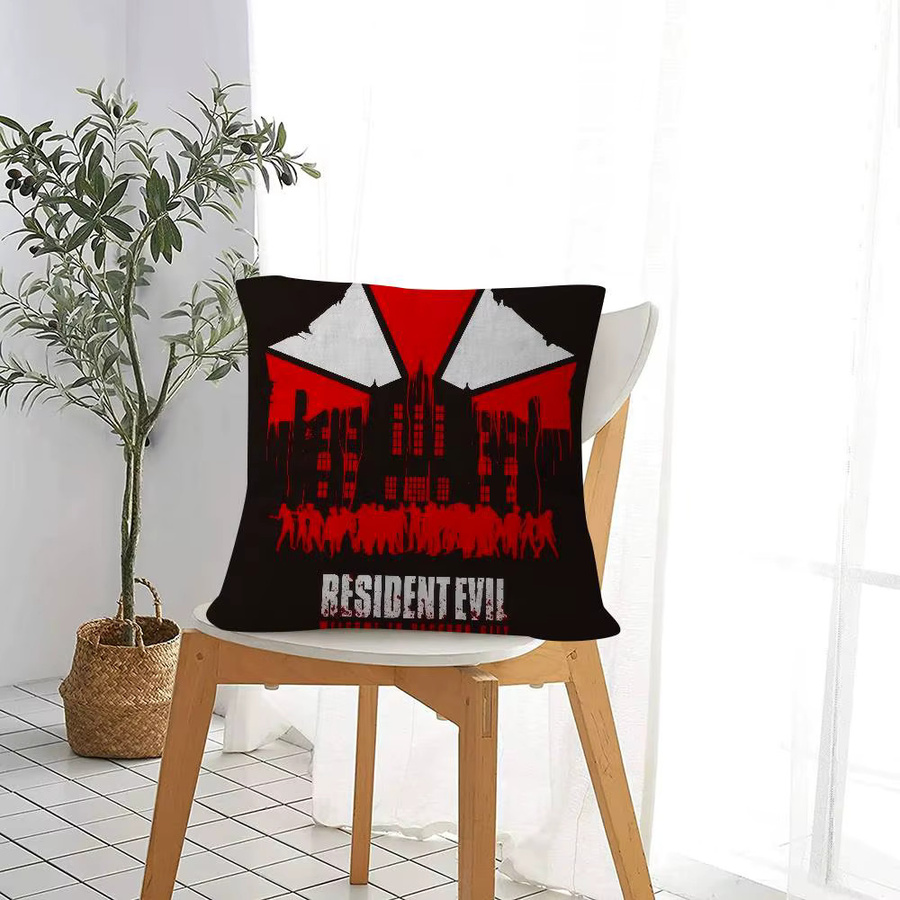 Dekoratives Kissen mit Resident Evil Requiem Motiv, personalisierter Bildtext, Mehrfarbig, B/T/H: 45 x 45 x 45 cm - Bild 3