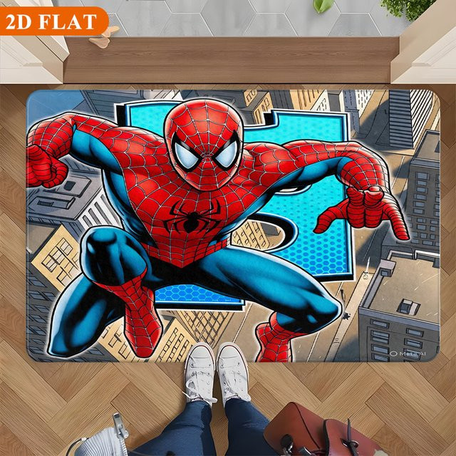 Rutschfeste Spiderman City Leap Badematte von MARVEL aus Polyester, B/T: 60 x 40 cm, Mehrfarbig - Bild 1