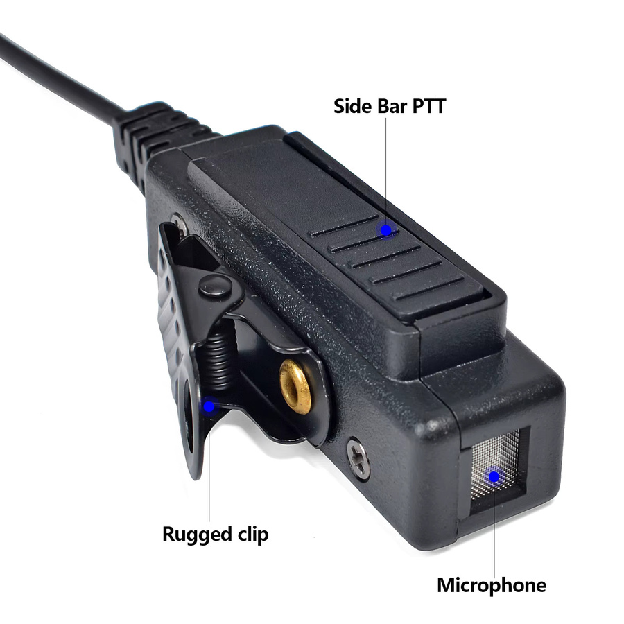 YNIBST Akustikrohr-Headset mit Mikrofon für Walkie Talkie, kompatibel mit APX6000 APX8000 XPR7550e XPR7350e XPR7580e, Schwarz - Bild 3