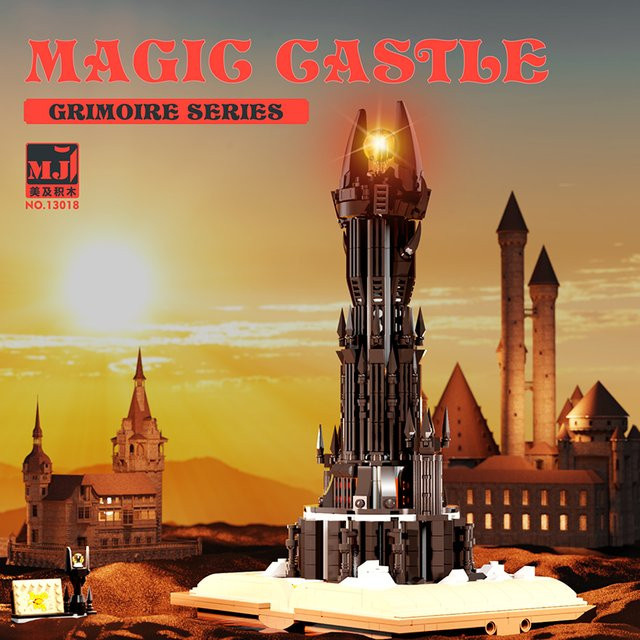 MJ BLOCK Schwarzer Turm Magisches Buch, Bausteine, mit Lichtern - Bild 1