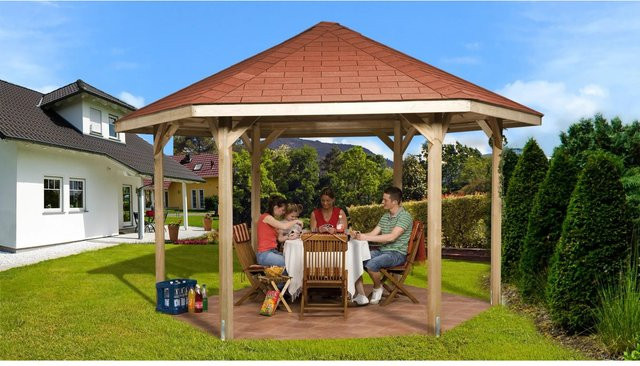 WEKA Sitzlaube Pavillon Sparset mit Zeltdach in Beige, B/T: 399 x 461 cm - Bild 1