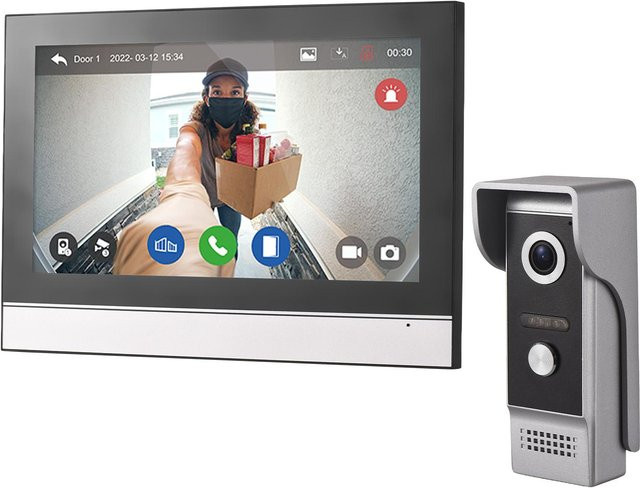 Neoglint Drahtlose Video Türklingel Kamera mit 7 Zoll Touchscreen Monitor in Schwarz mit WiFi und App-Steuerung - Bild 1