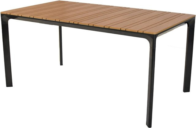 Merxx Gartentisch in Holzoptik mit Kunststoffplatte, Farbe: Brown/Graphit, B/T: 156 x 90 cm - Bild 1