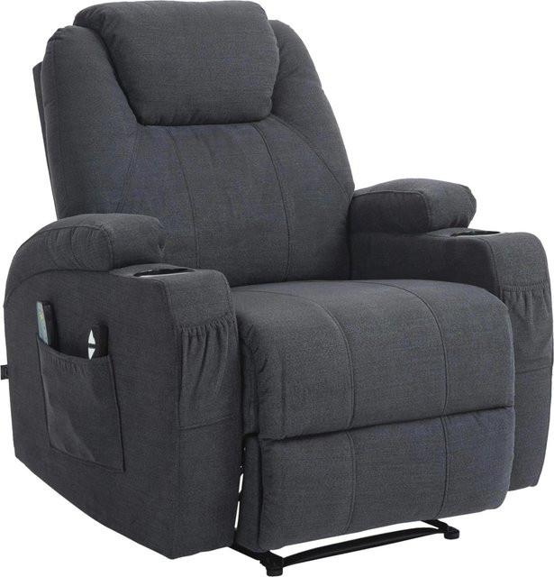 DELUKE Lounger Sessel PORTO Clubsessel aus Stoff in Dunkelgrau, B/T/H: 83 x 94 x 105 cm - Bild 1