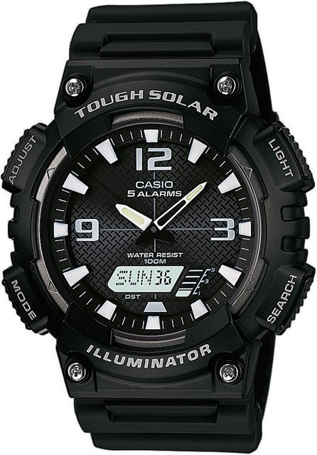 CASIO Armbanduhr Solar, Analog-Digital, Kunststoff, Schwarz, 46 mm, Herren - Bild 1