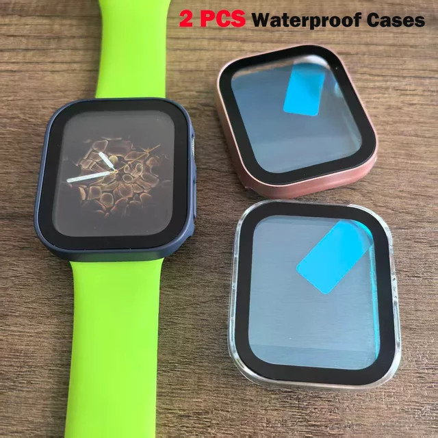Kantenhüllen für Apple Watch, 2 Stück, wasserdicht, Stoßstangen-Displayschutzfolie - Bild 1