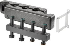 Oventrop Kompaktverteiler DN 25 für 5 Heizkreise, Regumat, Stahl, Grau, mit Wandhalterung und Isolierung - Bild 1